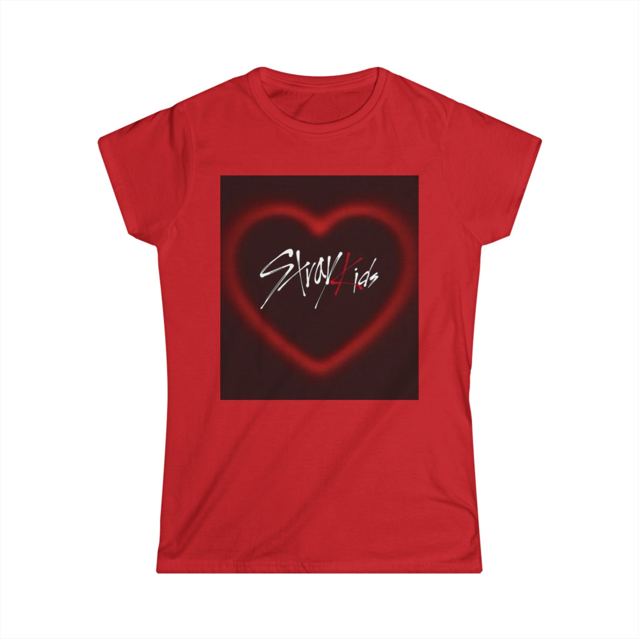 BoyKpopBand Photo Tee — 'Stray Kids' Heart Logo Women's Shirt