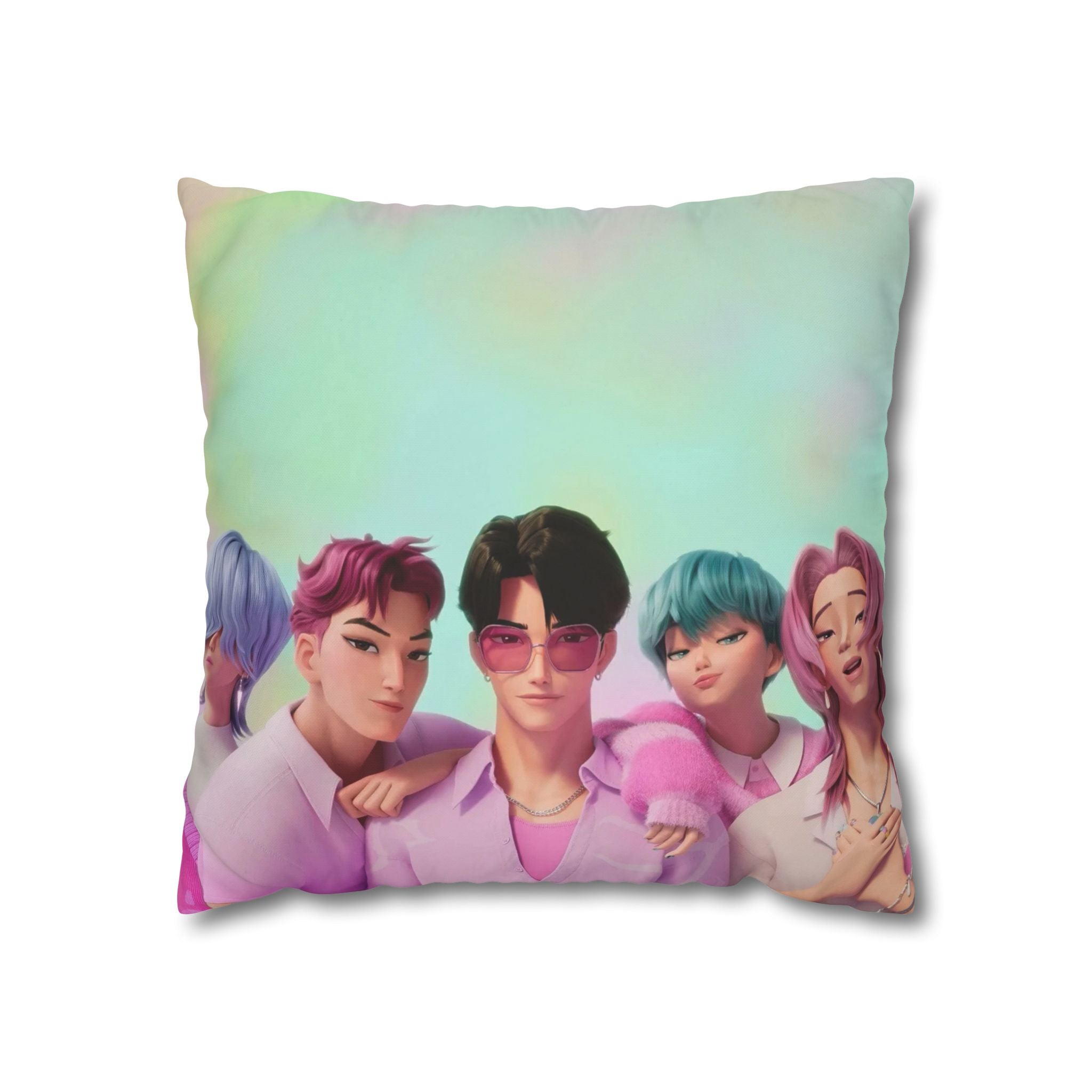 Pastel K-Pop Group Square Pillowcase \Saja Boy