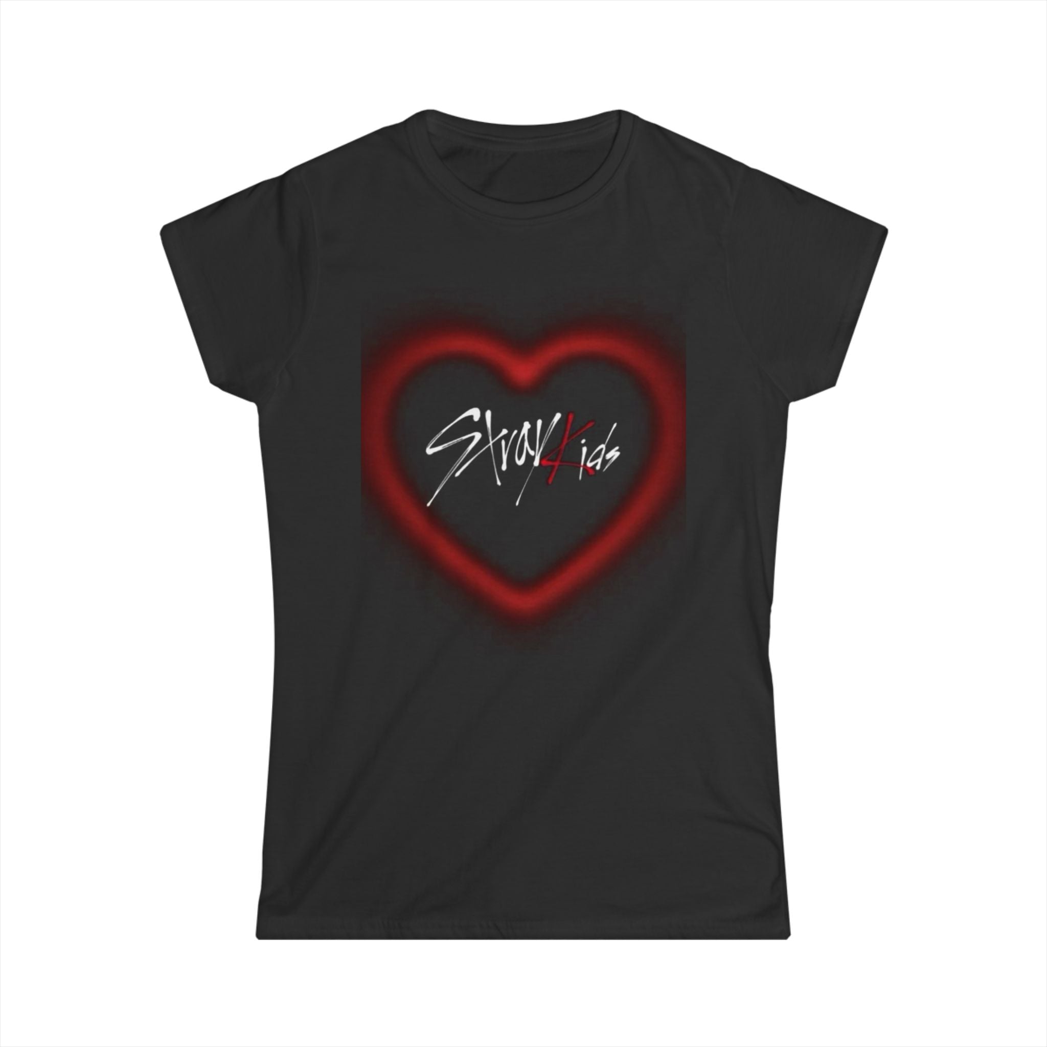 BoyKpopBand Photo Tee — 'Stray Kids' Heart Logo Women's Shirt