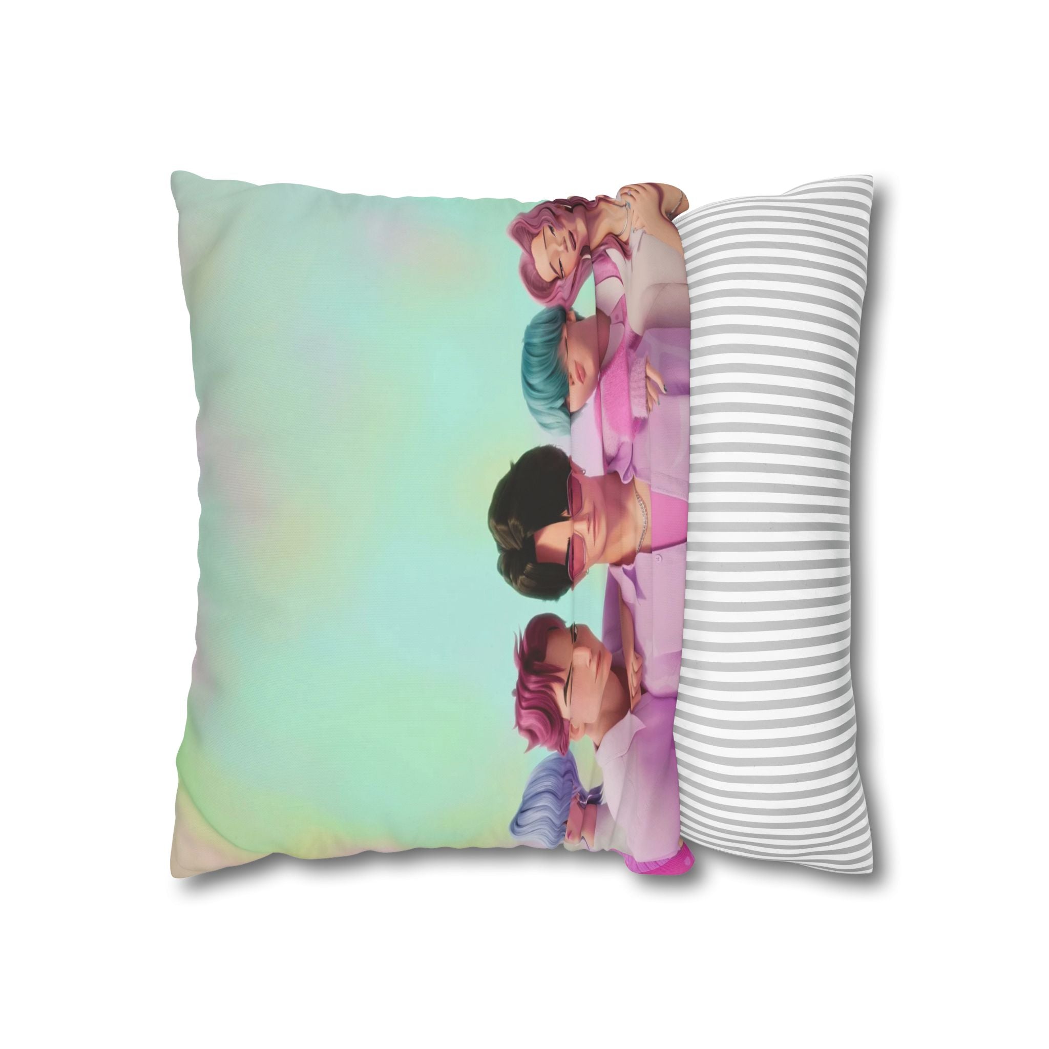 Pastel K-Pop Group Square Pillowcase \Saja Boy
