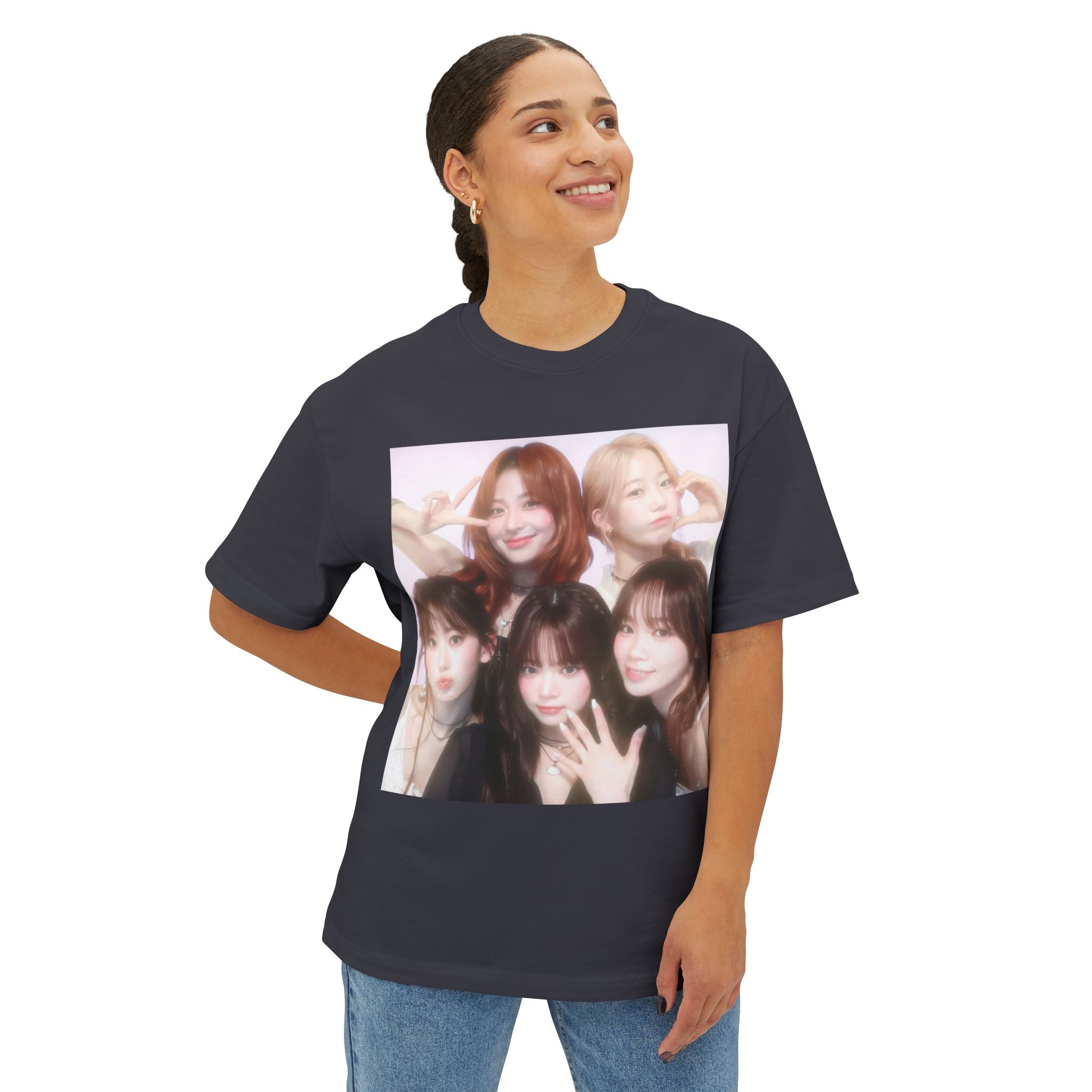 Photo-Print Boxy Tee — Kpop girl group Graphic T-Shirt