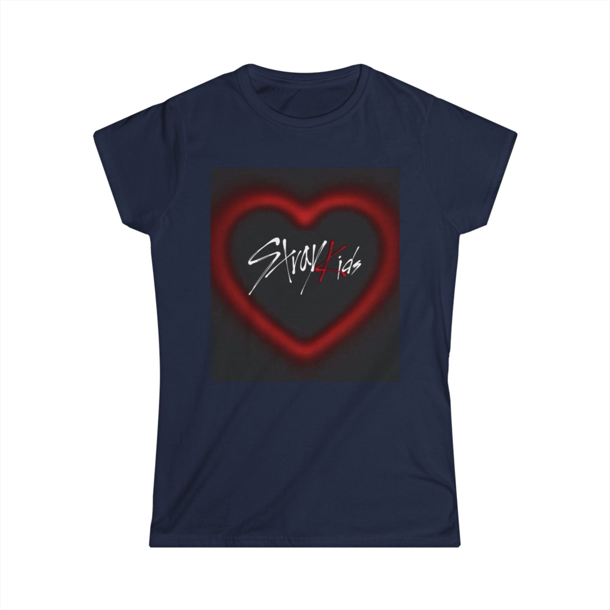 BoyKpopBand Photo Tee — 'Stray Kids' Heart Logo Women's Shirt