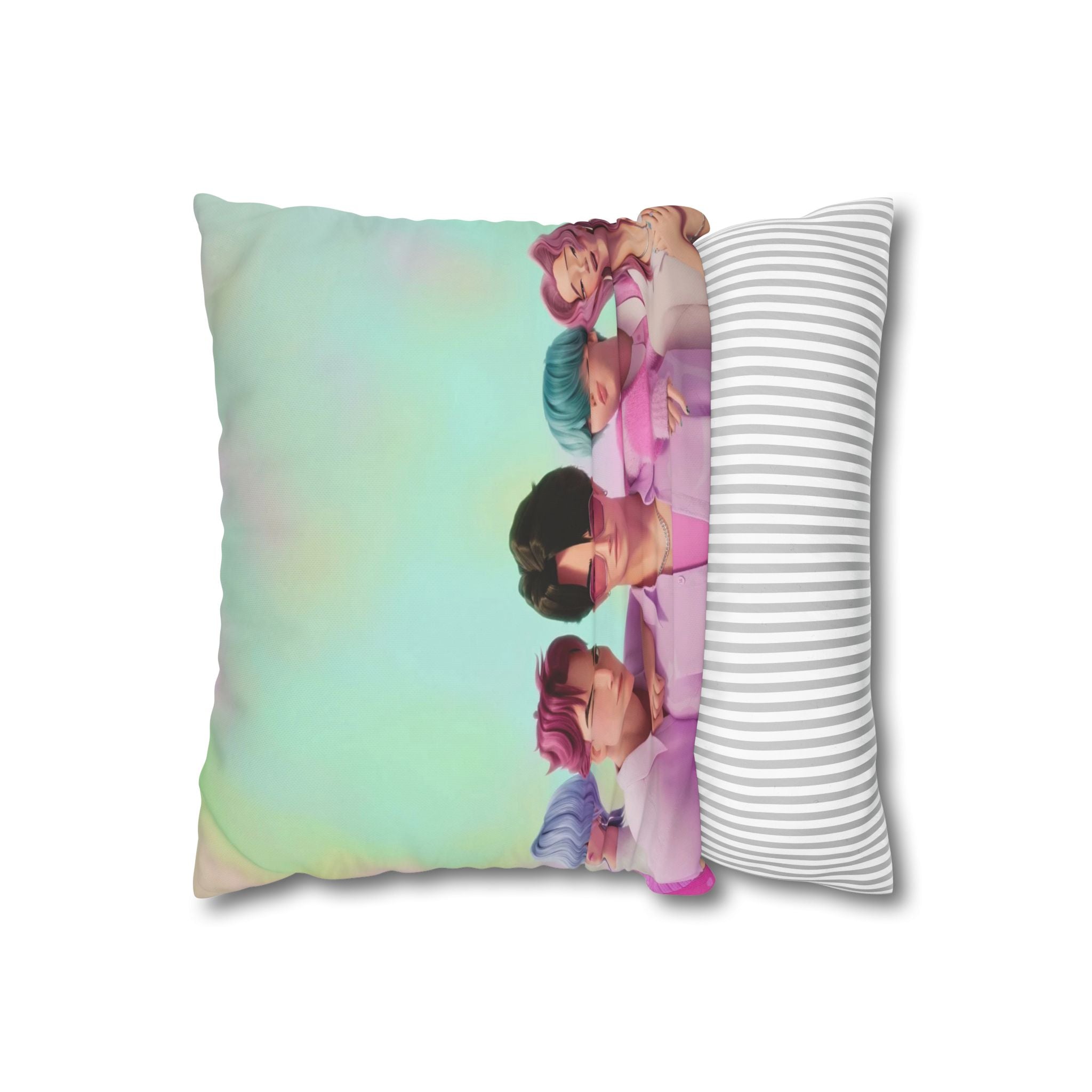 Pastel K-Pop Group Square Pillowcase \Saja Boy