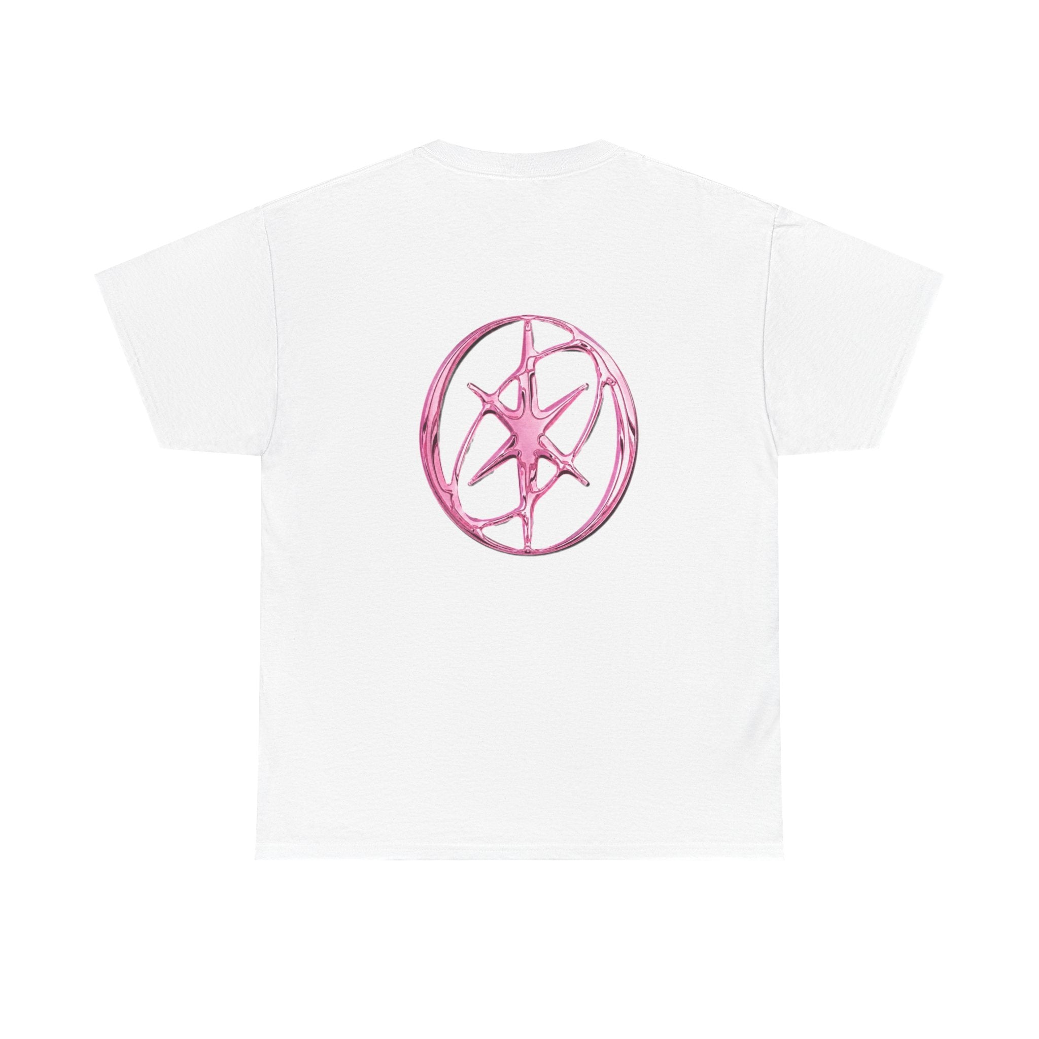 K-Pop Girl Group Photo Tee — Pink Star Emblem Back Print