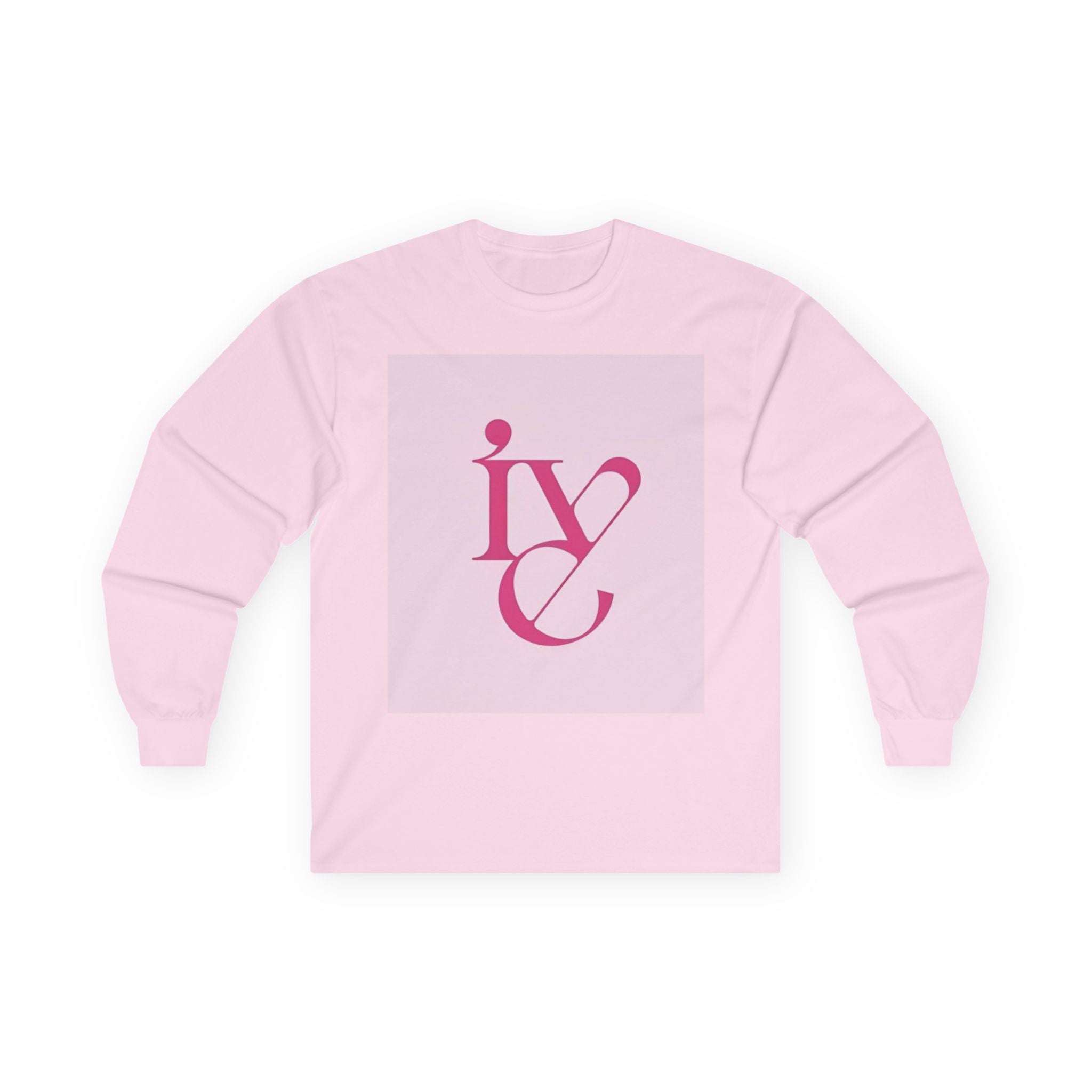 K-Pop Girl Group Photo Long Sleeve Tee — Pink Logo & Stage Print