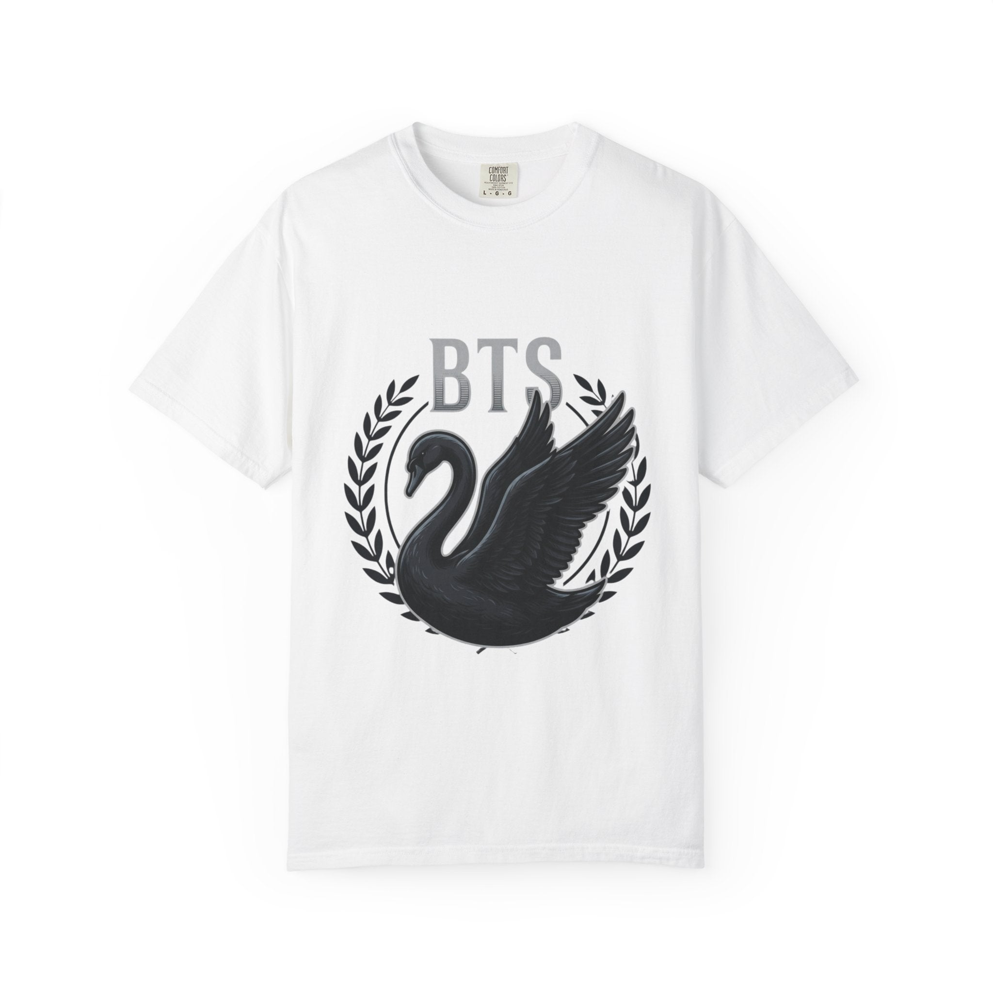 Black Swan Wings BTS T-shirt | Front Swan Crest Back Angel Wings