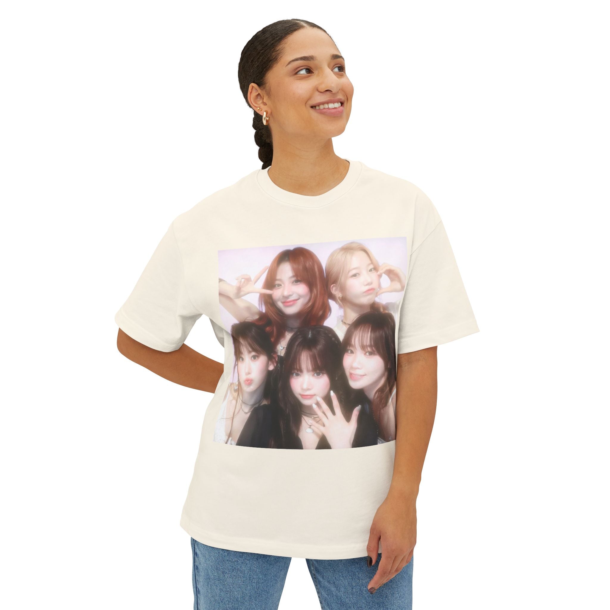 Photo-Print Boxy Tee — Kpop girl group Graphic T-Shirt