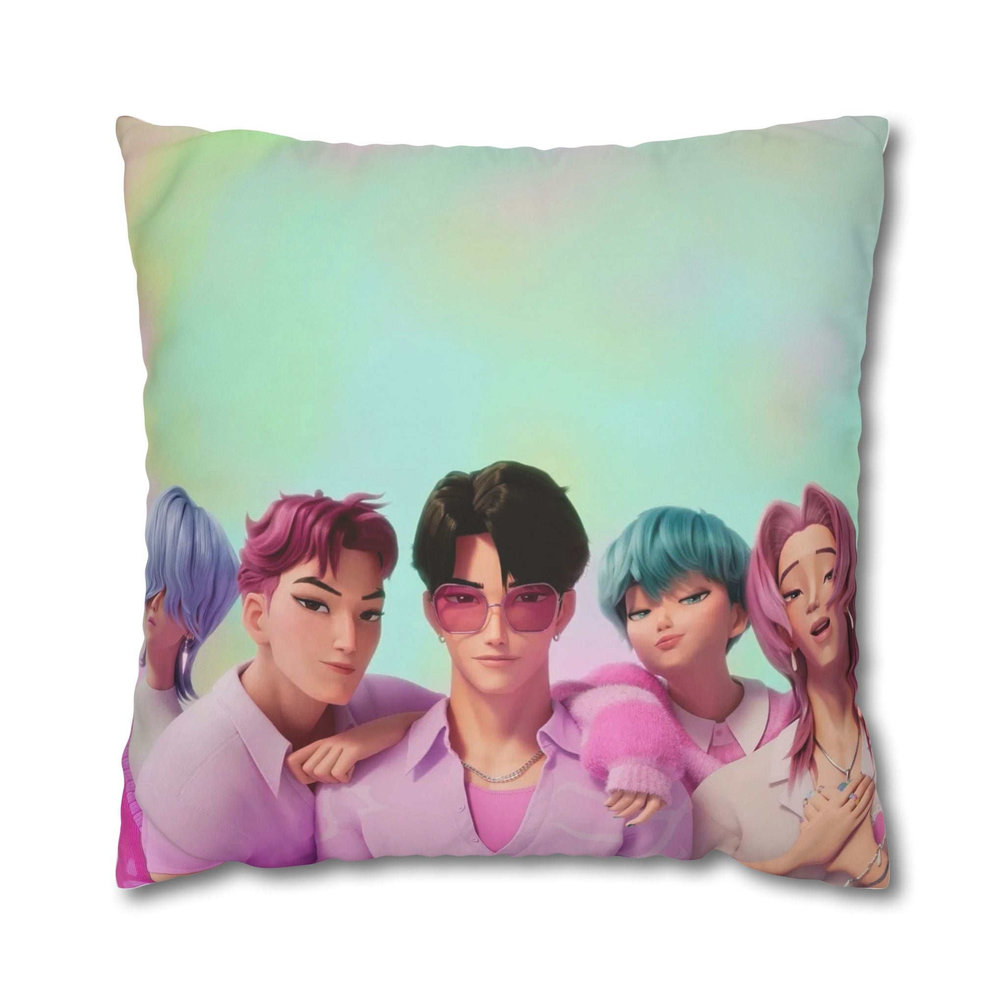 Pastel K-Pop Group Square Pillowcase \Saja Boy