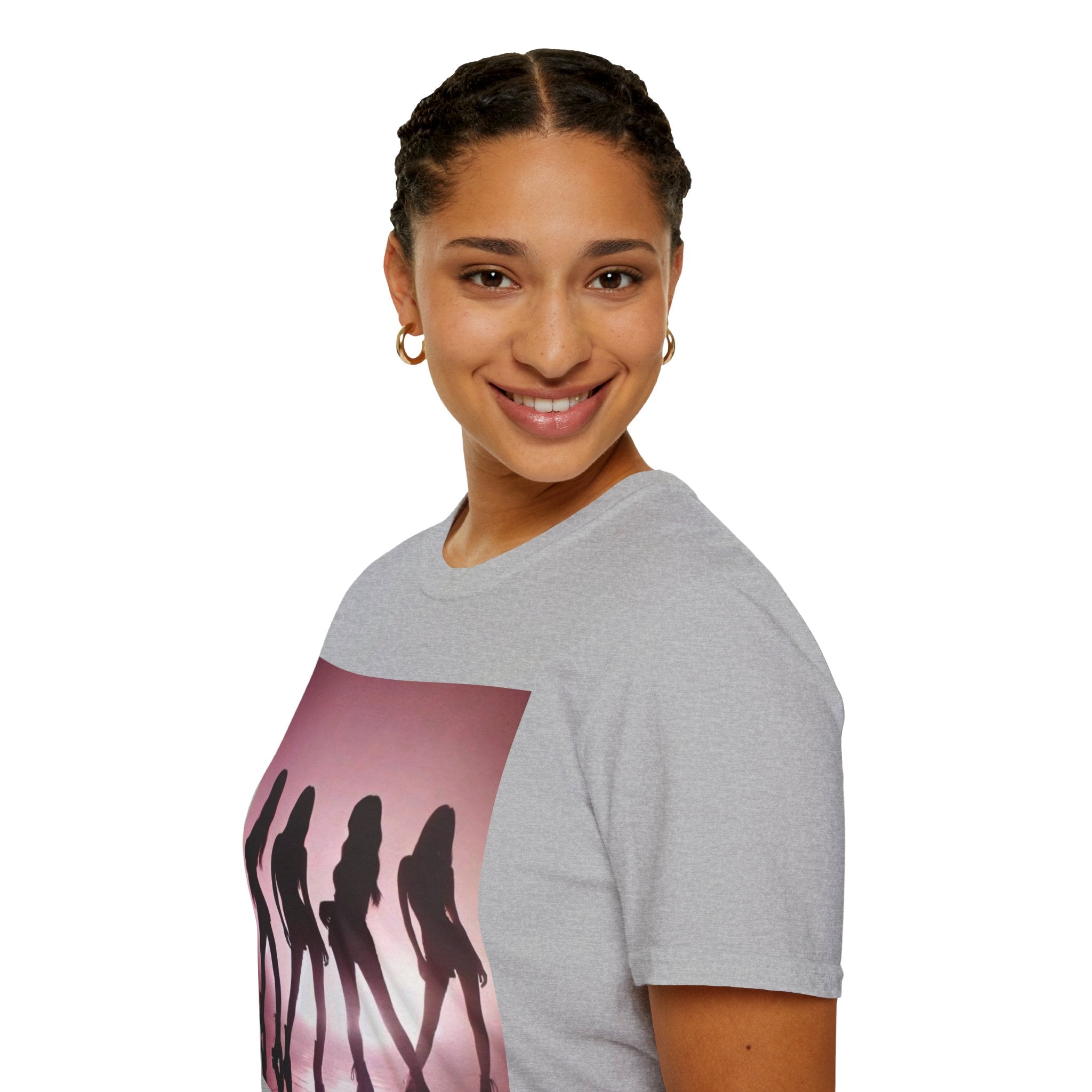 Silhouette Graphic T-Shirt – Retro Pink Dance Crew Tee