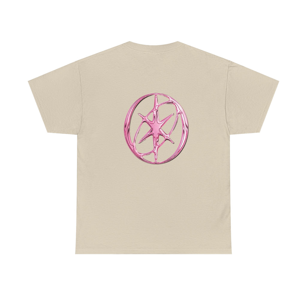 K-Pop Girl Group Photo Tee — Pink Star Emblem Back Print