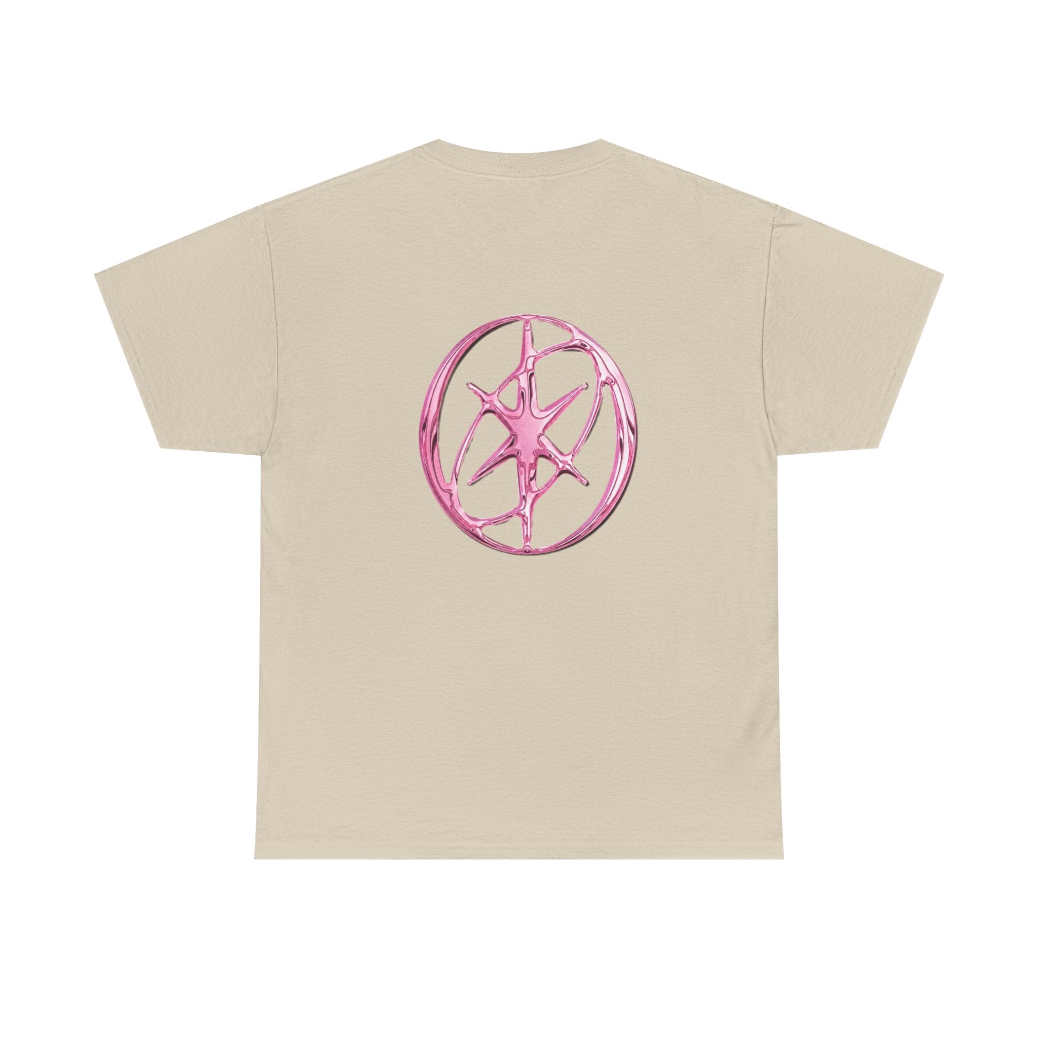 K-Pop Girl Group Photo Tee — Pink Star Emblem Back Print