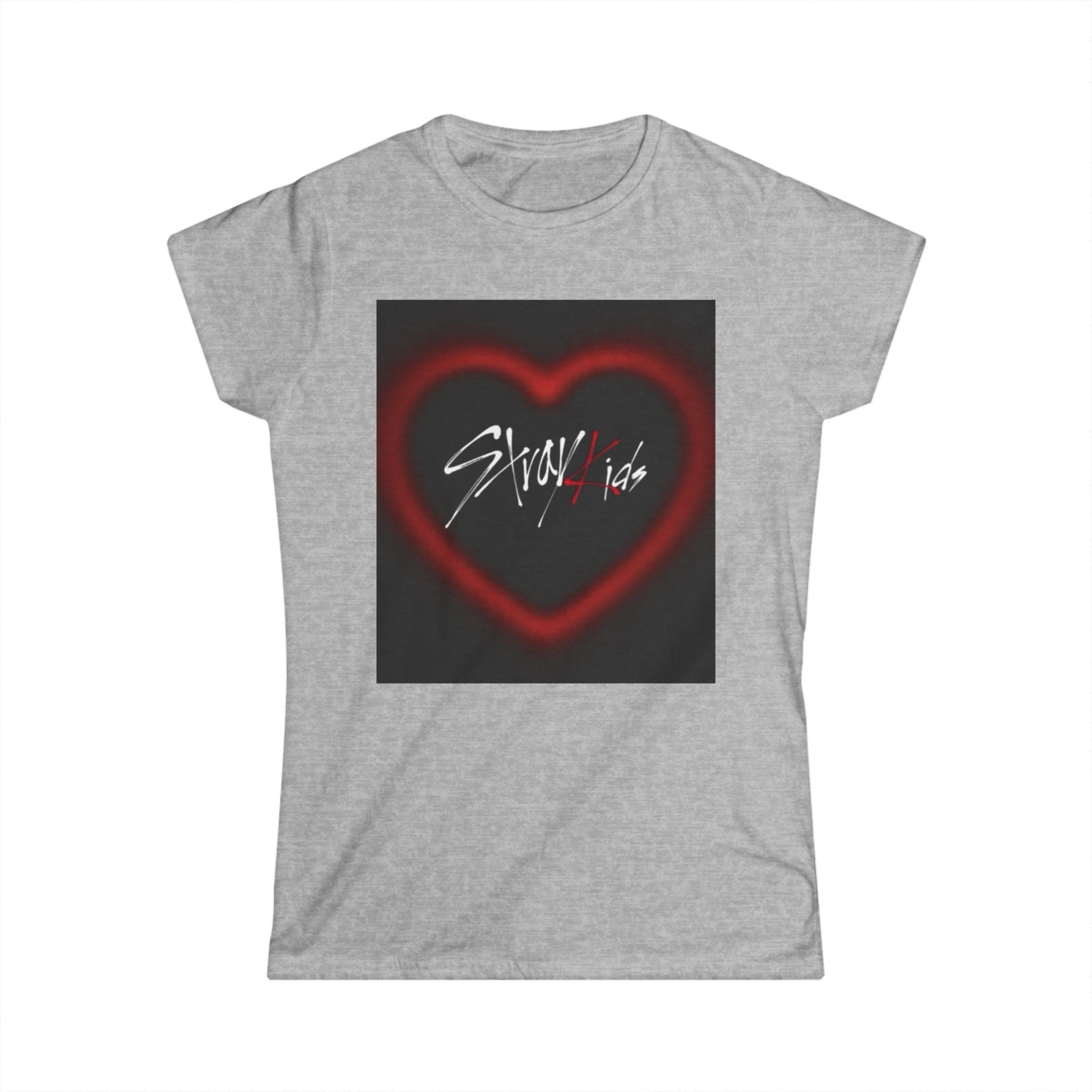 BoyKpopBand Photo Tee — 'Stray Kids' Heart Logo Women's Shirt