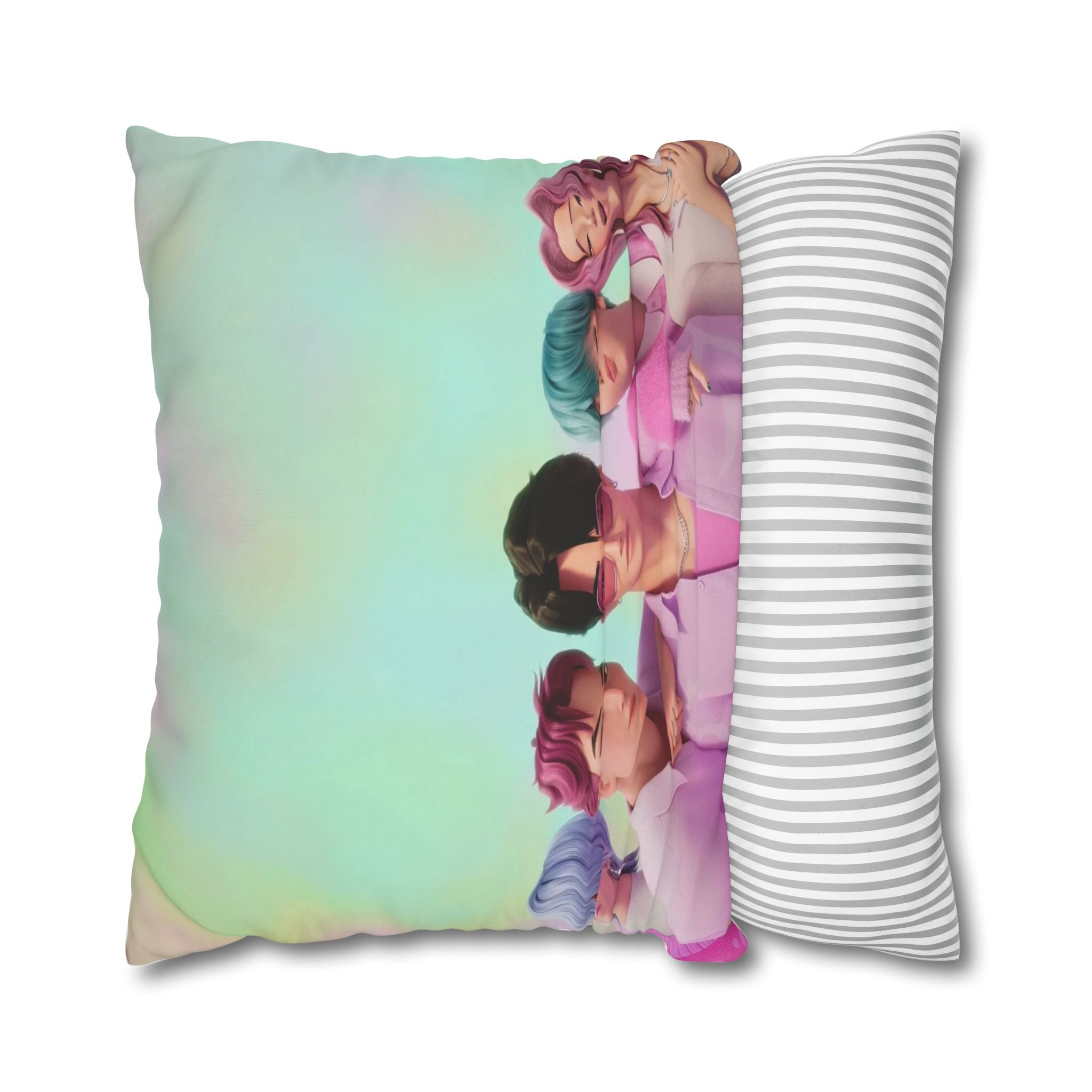 Pastel K-Pop Group Square Pillowcase \Saja Boy