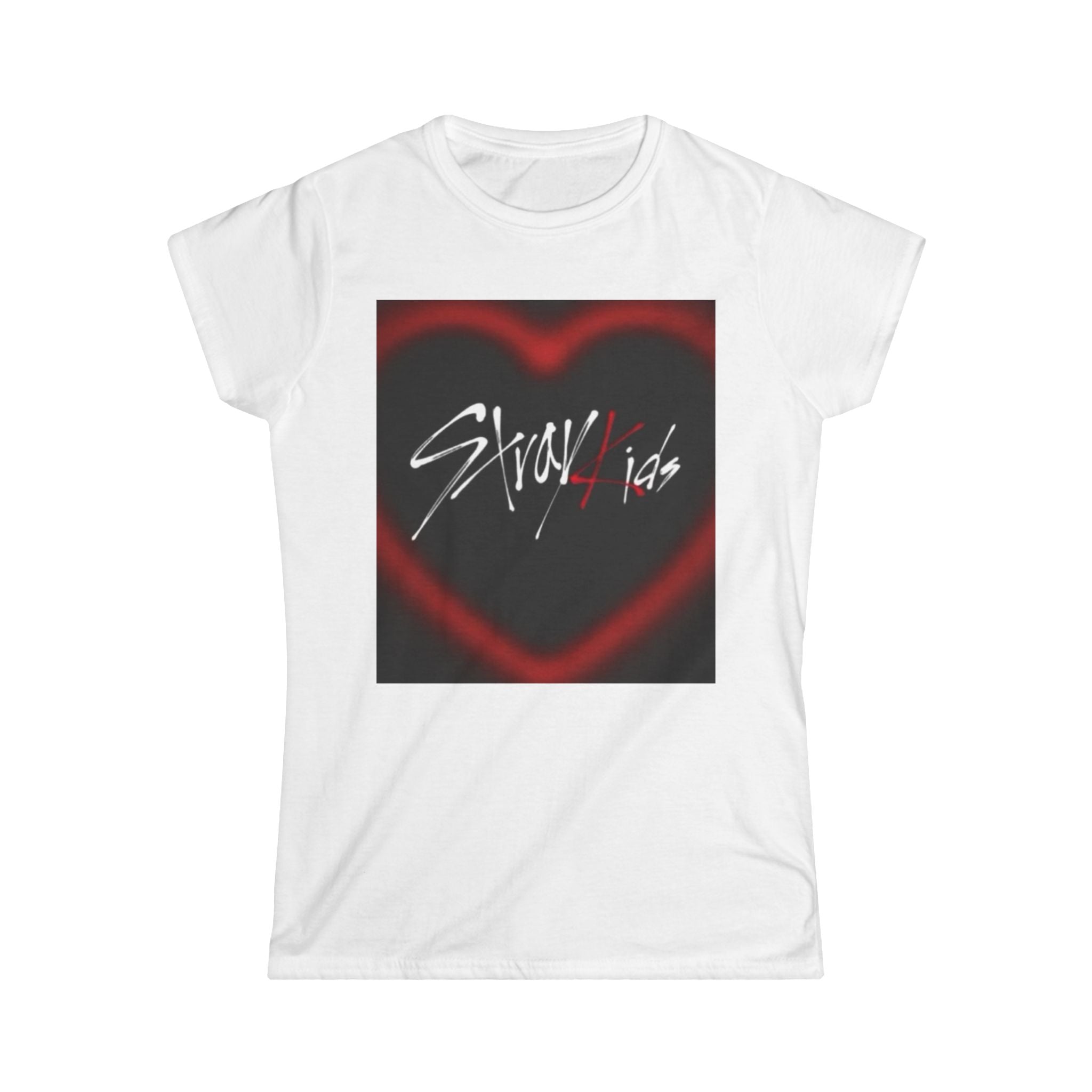 BoyKpopBand Photo Tee — 'Stray Kids' Heart Logo Women's Shirt