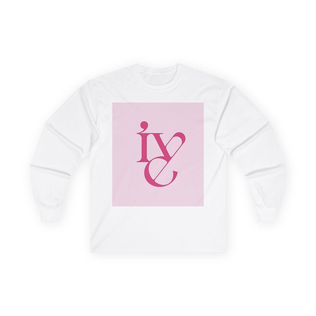 K-Pop Girl Group Photo Long Sleeve Tee — Pink Logo & Stage Print