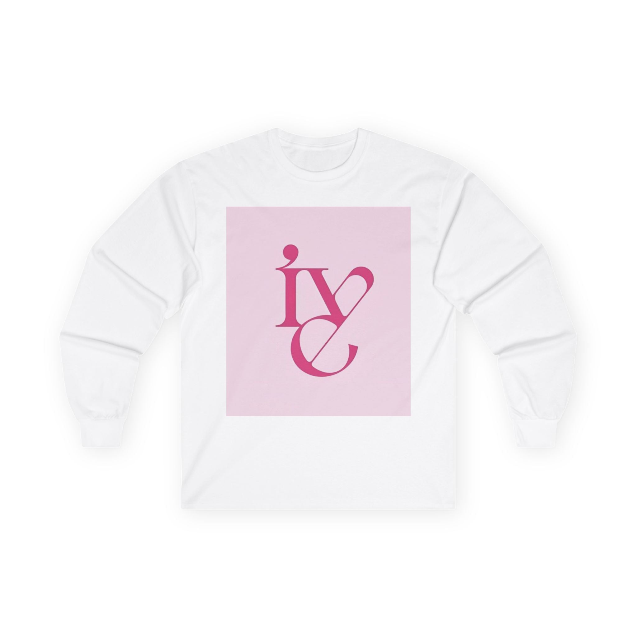 K-Pop Girl Group Photo Long Sleeve Tee — Pink Logo & Stage Print