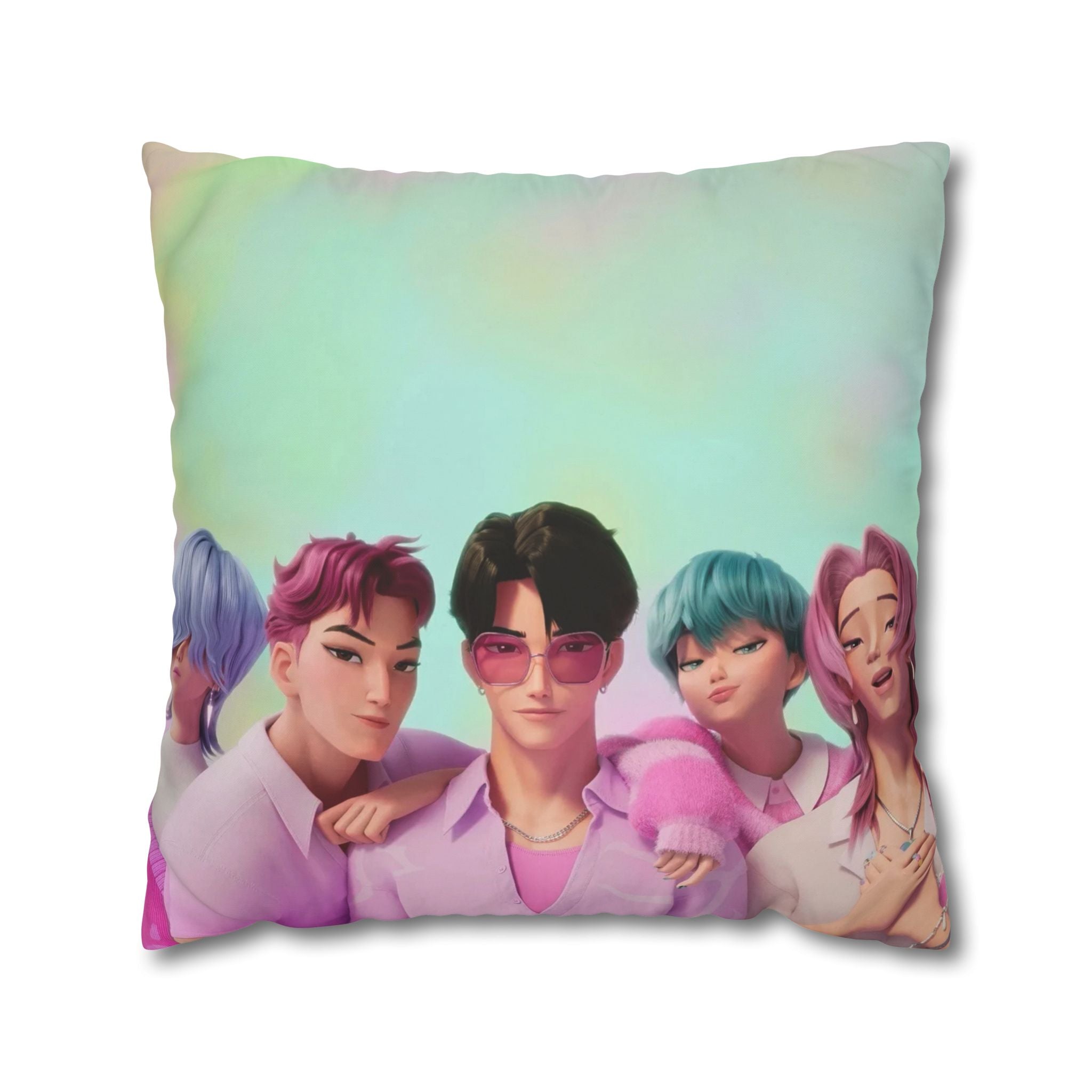 Pastel K-Pop Group Square Pillowcase \Saja Boy