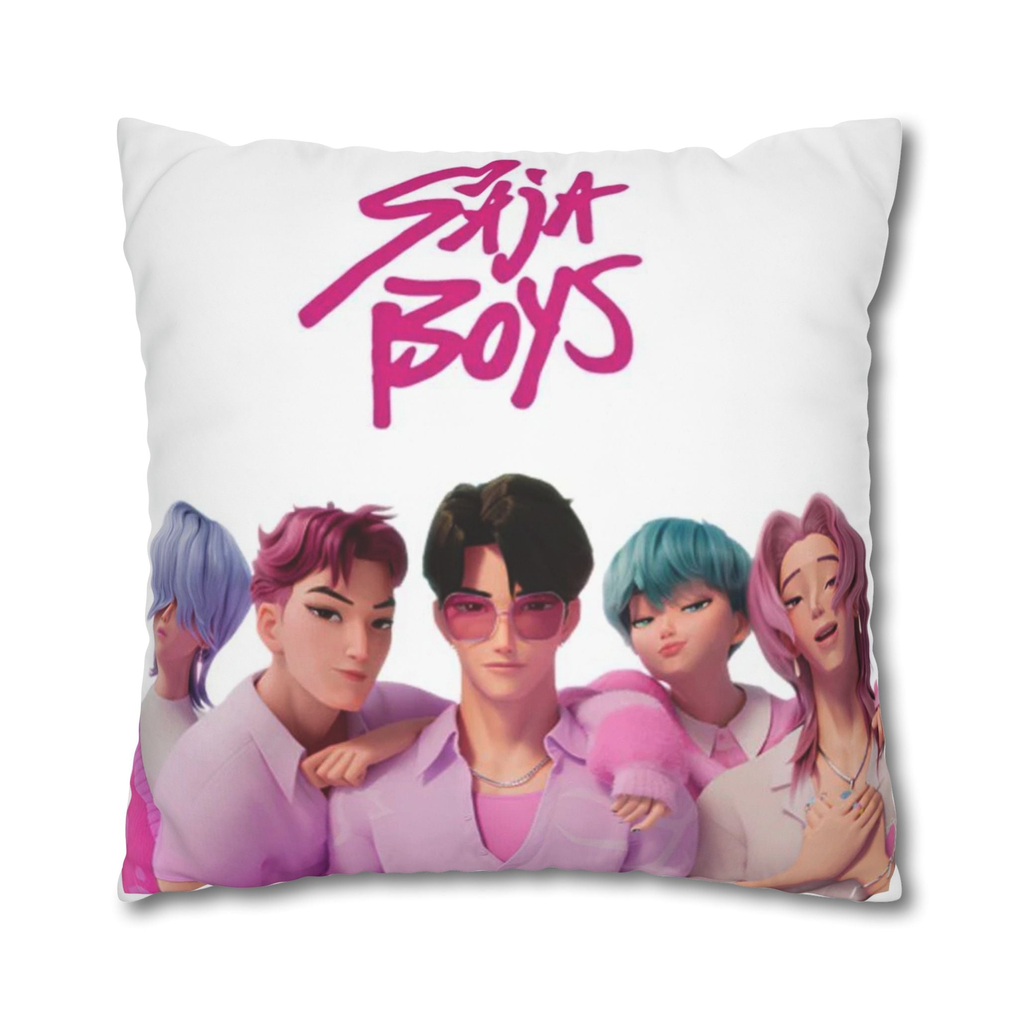 Pastel K-Pop Group Square Pillowcase \Saja Boy