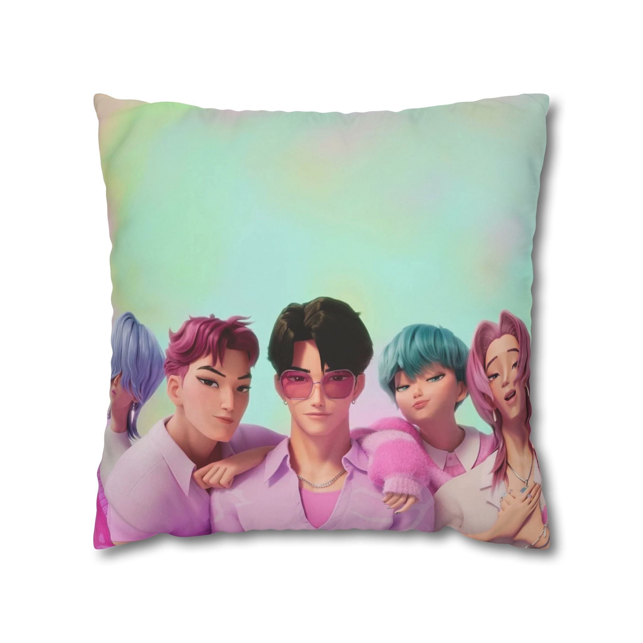 Pastel K-Pop Group Square Pillowcase \Saja Boy