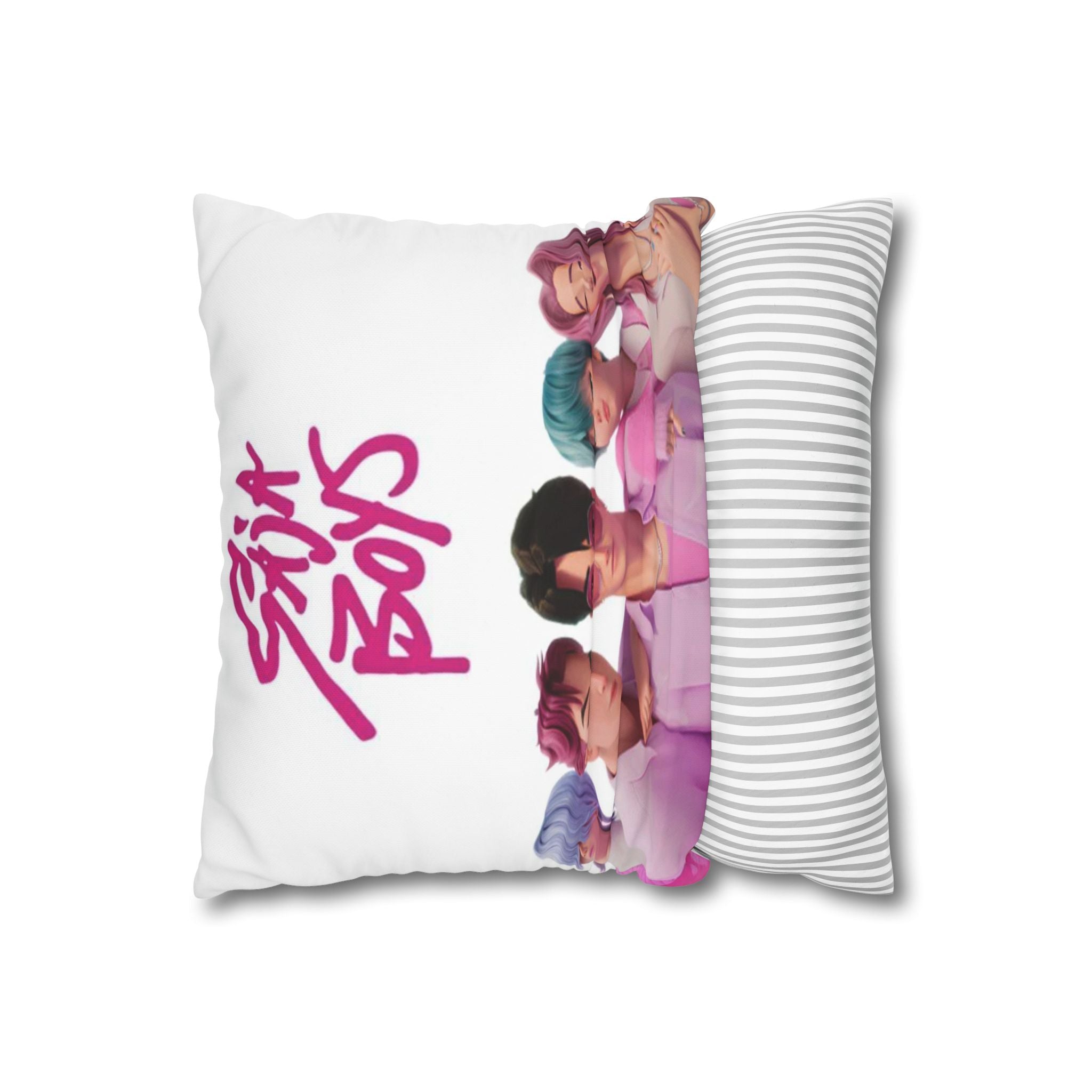 Pastel K-Pop Group Square Pillowcase \Saja Boy
