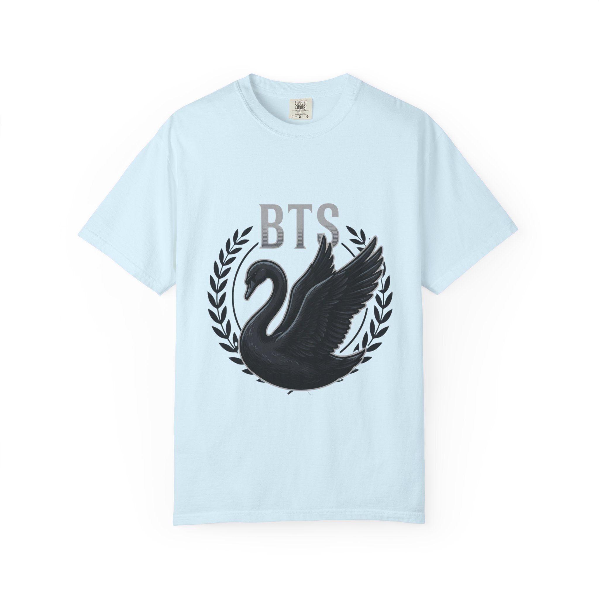 Black Swan Wings BTS T-shirt | Front Swan Crest Back Angel Wings