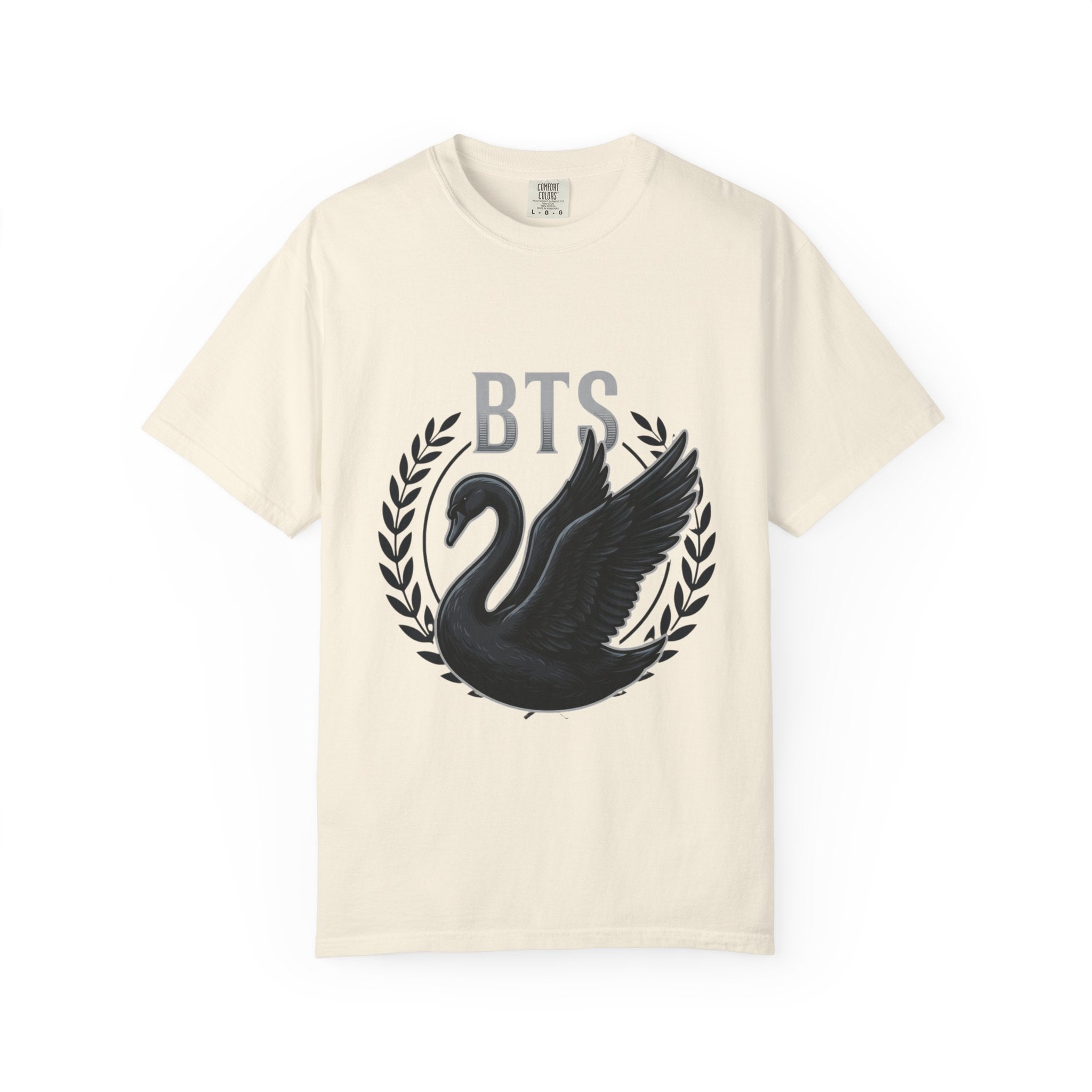 Black Swan Wings BTS T-shirt | Front Swan Crest Back Angel Wings